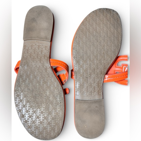 Sam Edelman Carter Orange Leather Flat Sandals Women’s 7.5 - Picture 7 of 11